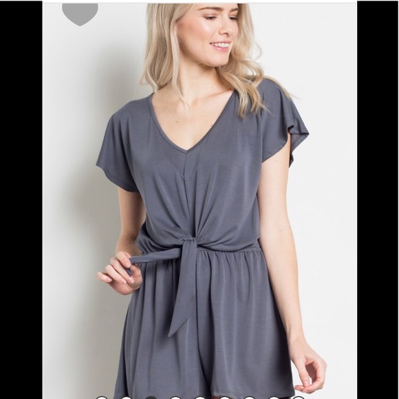 Jersey tie front romper - Picture 2 of 2